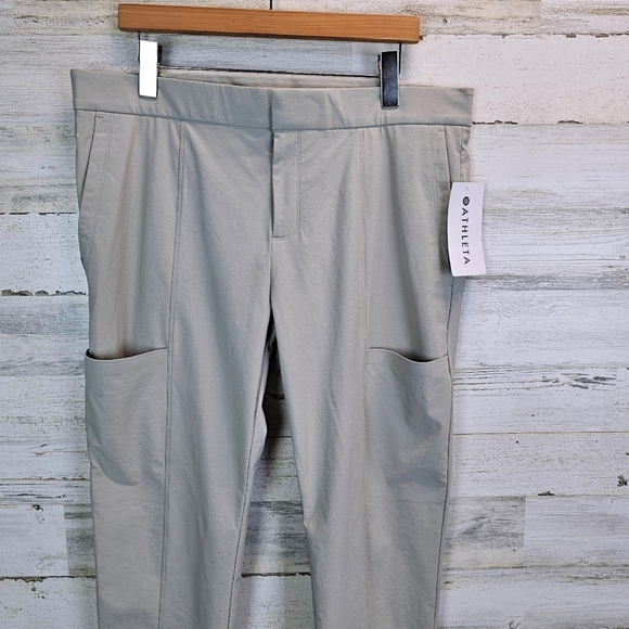 Athleta Women Wander Stash Skinny Pants 16 Light Gray Water Repellent Activewear - Picture 6 of 13